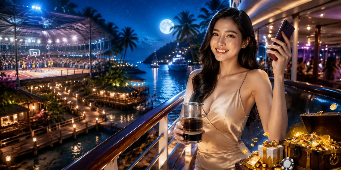 Người hâm mộ bóng rổ Côn Đảo xem trận đấu cùng tách cà phê Việt Nam, kết hợp giải trí thể thao và game