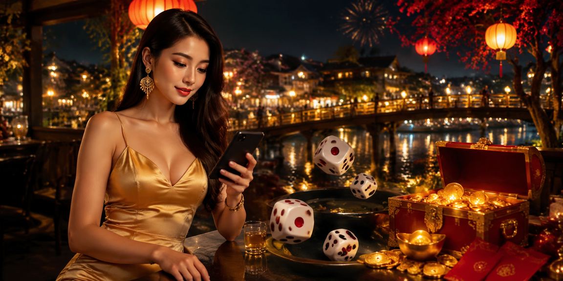 Người chơi tài xỉu tại không gian cà phê phong cách Hội An